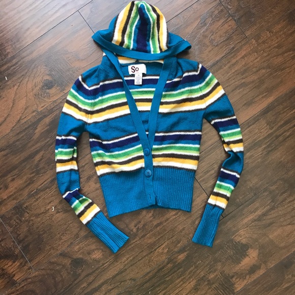 Striped Button Up Sweater Cardigan - Picture 2 of 4